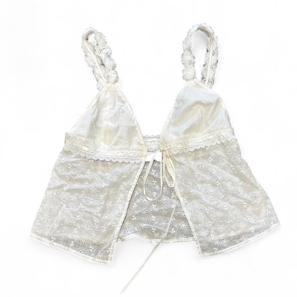 White Fox Lace Going Out Top